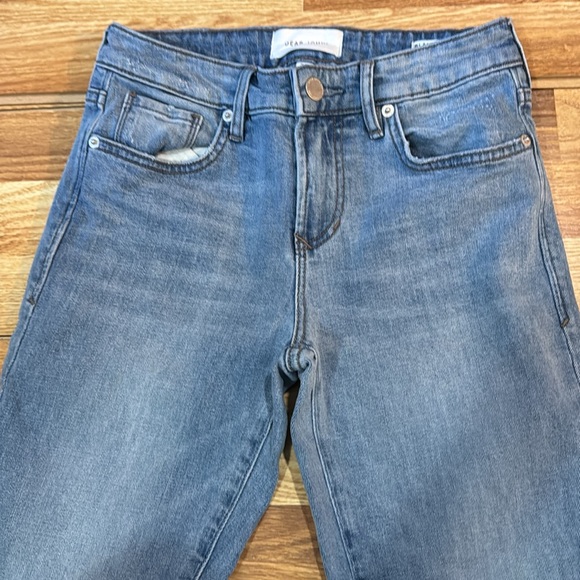 Blue Straight Leg Jeans with Classic Wash and Zipper Fly - Picture 2 of 6